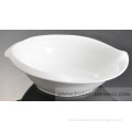 wholesale all size plain white ceramic bone china oval bowl